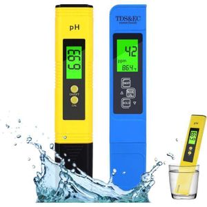 4 in 1  PH Meter & TDS Meter Digital Water Quality Tester - 0-14 PH Meter, Tester 0-9990PPM TDS&EC, Temperature Meter for any aquarium, the fishing industry, swimming pools, spa, school laboratories, food & beverage, drinking water 