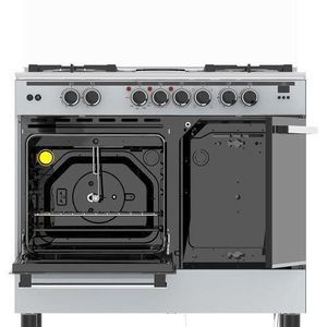 Haier 60×90 Standing Cooker 4G+2E, 1 Wok Burner & Gas Cylinder Compartment