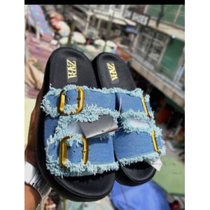 Denim platform sandals 