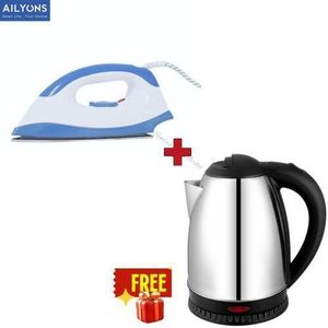 AILYONS  Electric Dry Iron Box + 2L Electric Water Kettle