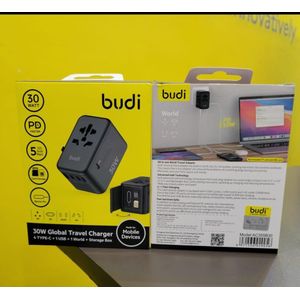 International travel adapter  USB port  Type c port  30 watts PD port Pin and sim holder intact  