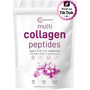 Organic Multi Collagen Peptides With Biotin Vitamin C Hyaluronic Acid For Skin Hair And Nails Advanced High-Performance Structural Complex Designed To Support Dermal Elasticity and Systemic Radiance