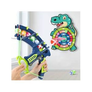 Dinosaur Sticky Ball, Target, Darts, S lingshot and Arrow, Children's Toy Set.