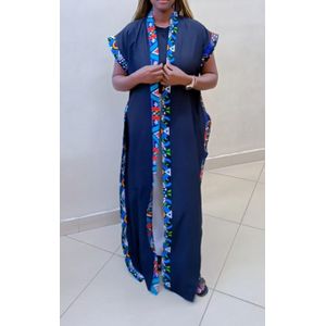 Fashion Design Chiffon kimono with Ankara touch 
