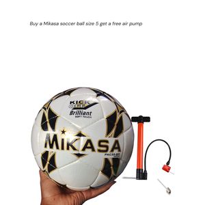 Mikasa KICKOFF SOFT TOUCH Size 5 Soccer Ball+ free air pump + pin
