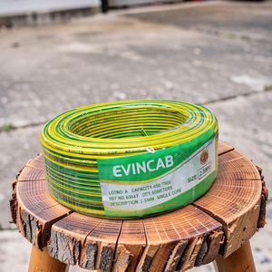 Evin Yellow Green 2.5mm Single Core Solid Copper Wire High Conductivity Indoor Electrical Wiring Cable