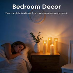 LED Pillar Candle Set 3PCS Flameless Decorative Candles with Warm Light Battery Powered Home Décor White