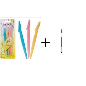 Tinkle Eyebrow Shaper Razor(3pcs)+2IN1 Angled Eyebrow Brush/Spoolie