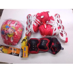 Skating Shoes(Full Set)-Set includes(Shoes, Guards & Helmet) medium size (31-42)