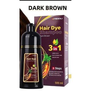 Meidu Dark Brown Hair Dye Shampoo – Instant 3-in-1 Hair Color Shampoo, Long-Lasting Dark Brown Coverage, Ammonia-Free, Easy Gray Hair Coloring for Men & Women