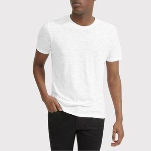 Plain white T-shirt, round neck, heavy weight