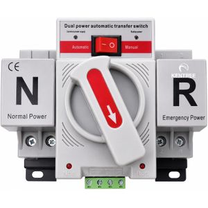 KENTREE KE1-63/2P Dual Power Automatic Transfer Switch 63A 220V ATS Changeover Switch for Generator & Solar Backup