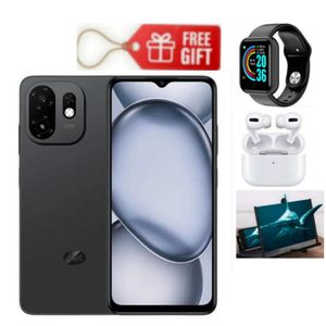 Itel A100c, 6.6" 90Hz Super Clear Display, 64GB ROM + 2GB RAM, 5000mAh Battery - Black + Smart Watch, Airpods & Magnifier 