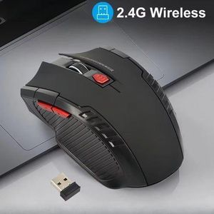  Wireless Optical Mouse Game Mice with USB Receiver Mause for PC Office Laptops (Black)