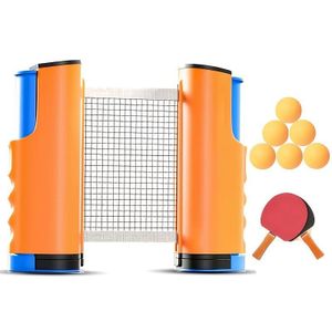 TodyJeyHo Ping Pong Paddle Set, Portable Table Tennis Set with Retractable Net, All-in-One Table Tennis Set with Ping Pong Paddles, Balls