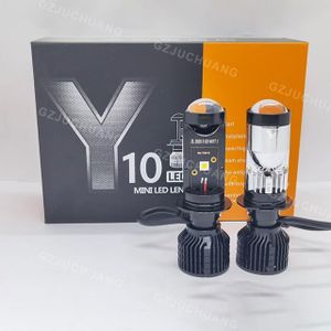 Y10 H7 LED Headlight Mini Projector Lens 60W 6000K Super Bright High Low Beam IP67 Waterproof Canbus 12V Universal Car Bulb Set