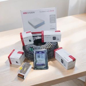 Hikvision 4 1080P Full HD 2MP Outdoor and Indoor CCTV Cameras Complete System Kit Package -50M Rg59 Coaxial Cable+500GB Harddisk + 4 Channel DVR Machine