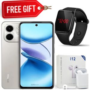 Infinix Smart 10 6.6 Inches,3GB RAM+64GB ROM"Battery: 5000 MAh,Network 4G, (Dual Sim)Gold+Earpods+L.E.Dwatch