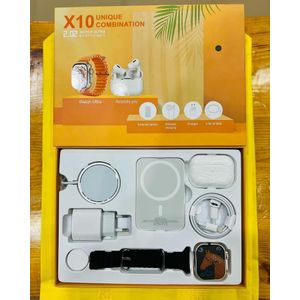 Smartwatch X10 Unique Smart Watch for Men & Women: Waterproof Make/Answer Call Smart Watches for Android/iPhone comes with accessories like a pair of Airpods pro 2, Wireless powerbank, Charger Adapter, Line of data