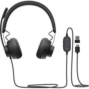 Logitech  Zone Wired Headset - Over Ear, Noise-Canceling Mic, 40mm Drivers, USB-C