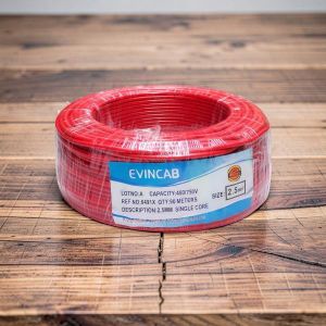 Evin Red 2.5mm Single Core High Conductivity Long-lasting Performance Wiring Cable 
