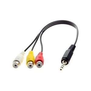 Classic 3.5mm Mini Aux Male Stereo To 3 RCA Female Audio Video AV Adapter Cable