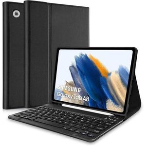 Keyboard Case for Samsung-Galaxy-Tab A8 10.5 2022, Strong Magnetic Book Cover Soft Case Detachable Wireless Keyboard for Tablet SM-X200/X205/X207 Kickstand Case, Magnetic S Pen Holder