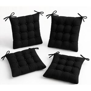 4pcs tufted Black chair pads(cushions)