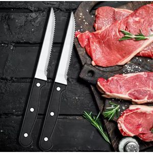 6pcs Premium Steak Knife Set, High Carbon Stainless Steel Blades with Ergonomic Handles for Precision Cutting, Durable and Rust-Resistant Knives for Home and Restaurant Use