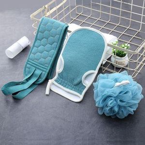 3 In1 Exfoliating Back Scrubber, Glove, Loofah Set