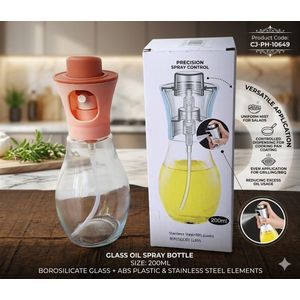 Round Glass Cooking Oil Sprayer Bottle . 200ml