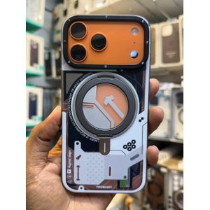 Spigen iPhone 17 promax hard shell clear design cover with a stand, compatible with magsafe magnetic phone case