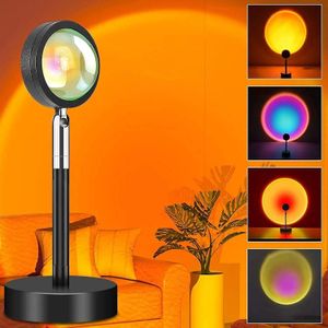 USB Sunset Projection LED Mood Light – Adjustable Angle Rainbow Lamp