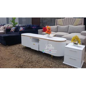 Modern fluted TV stand