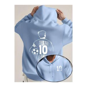 Printed  Football theme Unisex Hoodie/ Warm Hoodie light blue