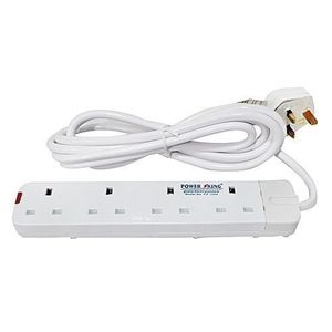 Power King 4 Way Power Extension Cable - White