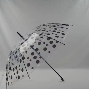 black Dotted Transparent Umbrella 