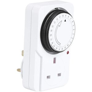 Plug Socket, Mechanical Outlet Timer Intelligent Timing Power Switch 24 Hour Cycle Timer Uk Plug