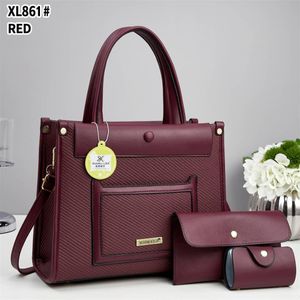 3 IN 1 Stylish fashionable leather handbag and 2 purse for women