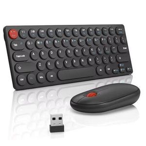  Mini Keyboard and Mouse Set Compact Quiet 2.4G Ultra-Thin Sleek Design for Windows Desktop PC Notebook Laptop