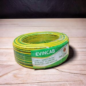Evin Long Lasting Yellow Green 2.5mm Single Core Solid Wire with High Strength PVC Coating Indoor Electrical Wiring Cable