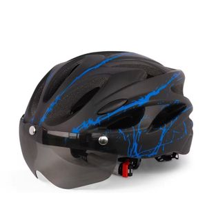 Cycling helmet with magnetic visor and LED rear lights