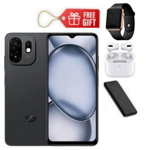 Itel A100c, 6.6" 90Hz Super Clear Display, 64GB ROM + 2GB RAM, 5000mAh Battery - Black + Led Watch, Airpods & Power Bank 