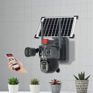 Standalone Multiple Lens 4G PTZ Rotating Outdoor Solar Camera with AI Auto Human Movement Tracking, Full Color Night Vision, and Cloud Storage Backup