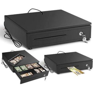     Metallic Cash Register Drawer 4 Bill Slots & 3 Coin Trays