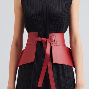 Elegant Maroon Leather Peplum Waist Belt for Women