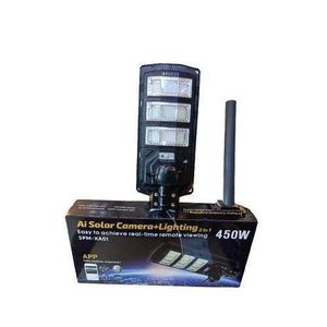 Solar Light 4G Solar Powered AI CCTV Camera On 450W LED Solar Street Lamp