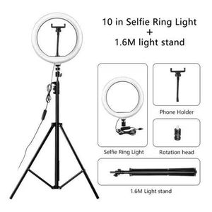 10 inches ring light selfie ring light with 2.1m extendable tripod stand with phone holder for all phones video live streaming ringlight with a 26cm fill light