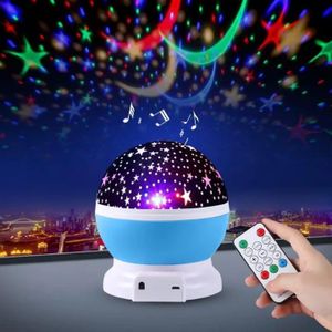 Projector star moon night light sky rotating operated LED night light lamp for children kids bedroom gifts