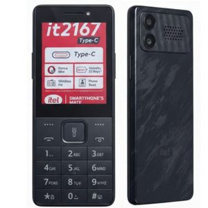 Itel 2167, FM Radio ,1.77"inch display, 1000 mAh, Dual SIM, Type C(6 MONTHS WARRANTY).BLCK....